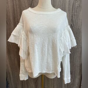 VICI - Amazing Oversized White Sweater with Boho layered Sleeves and raw seams.